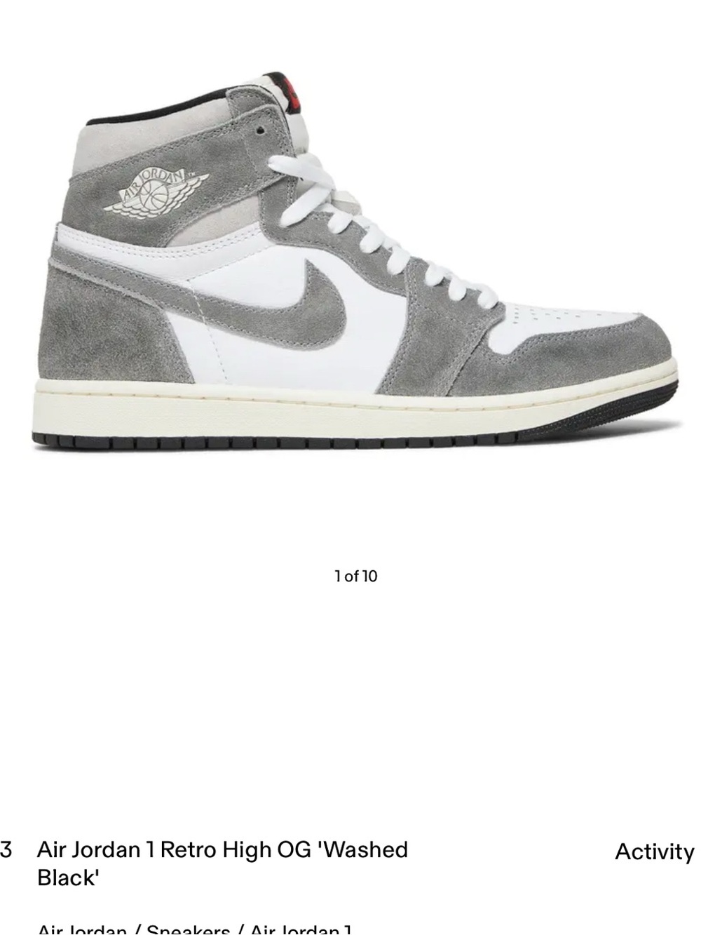 Nike Sneakers Men's Jordan 1s Retro High OG in “Washed Black” Fashion Shoes